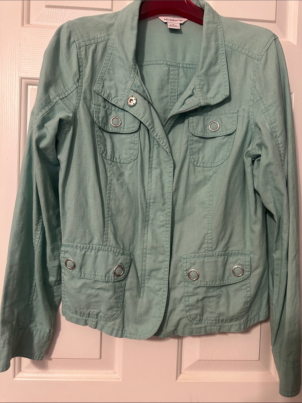 Liz Claiborne Seafoam Green Utility Jacket